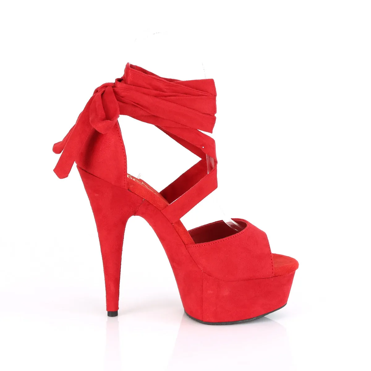Asics Cdg Shoes DELIGHT-679 Pleaser Red Faux Suede Sexy Platform Shoes (Pole Dancing Heels)