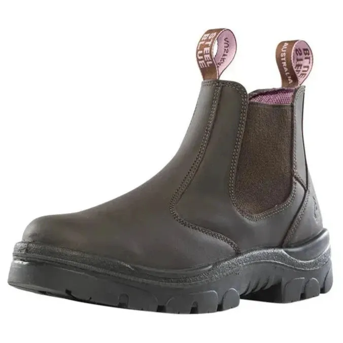Steel Blue Winter Brown Ladies Hobart Soft Toe Elastic Side Boot (510701) (Pre-Order) Chunky Work Boots
