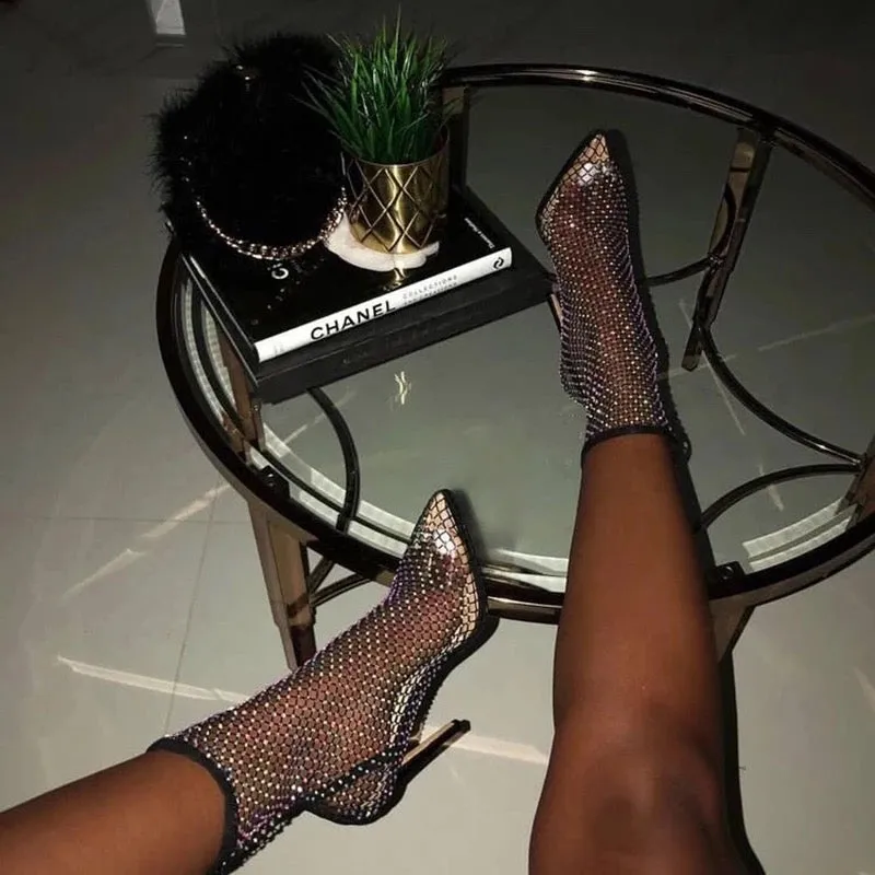 Rhineston Mesh Socks Heel Boots Adidas Squash Shoes