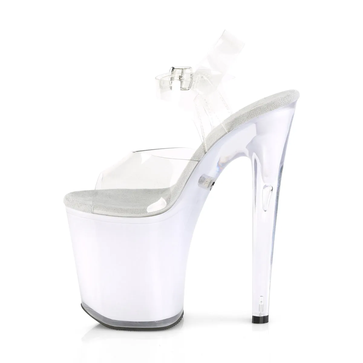 DISCOLITE-808 Pleaser Clear/White Glow Sexy Platform Shoes (Pole Dancing Heels) Banned Asics Shoes