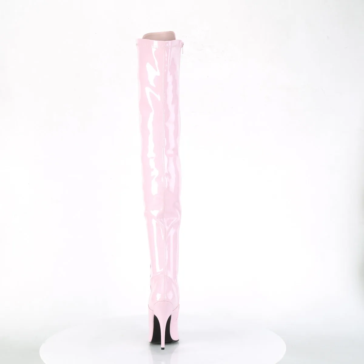 Domination Patent Stretch Baby Pink Thigh High Boots Adidas Parley Shoes