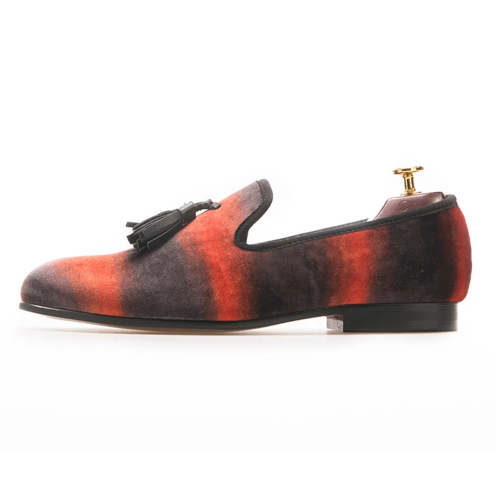 OneDrop Mix Color Velvet Men Handmade Leather Tassel Dress Shoes Party Wedding Banquet Prom Loafers Clarks Patent Leather Loafers