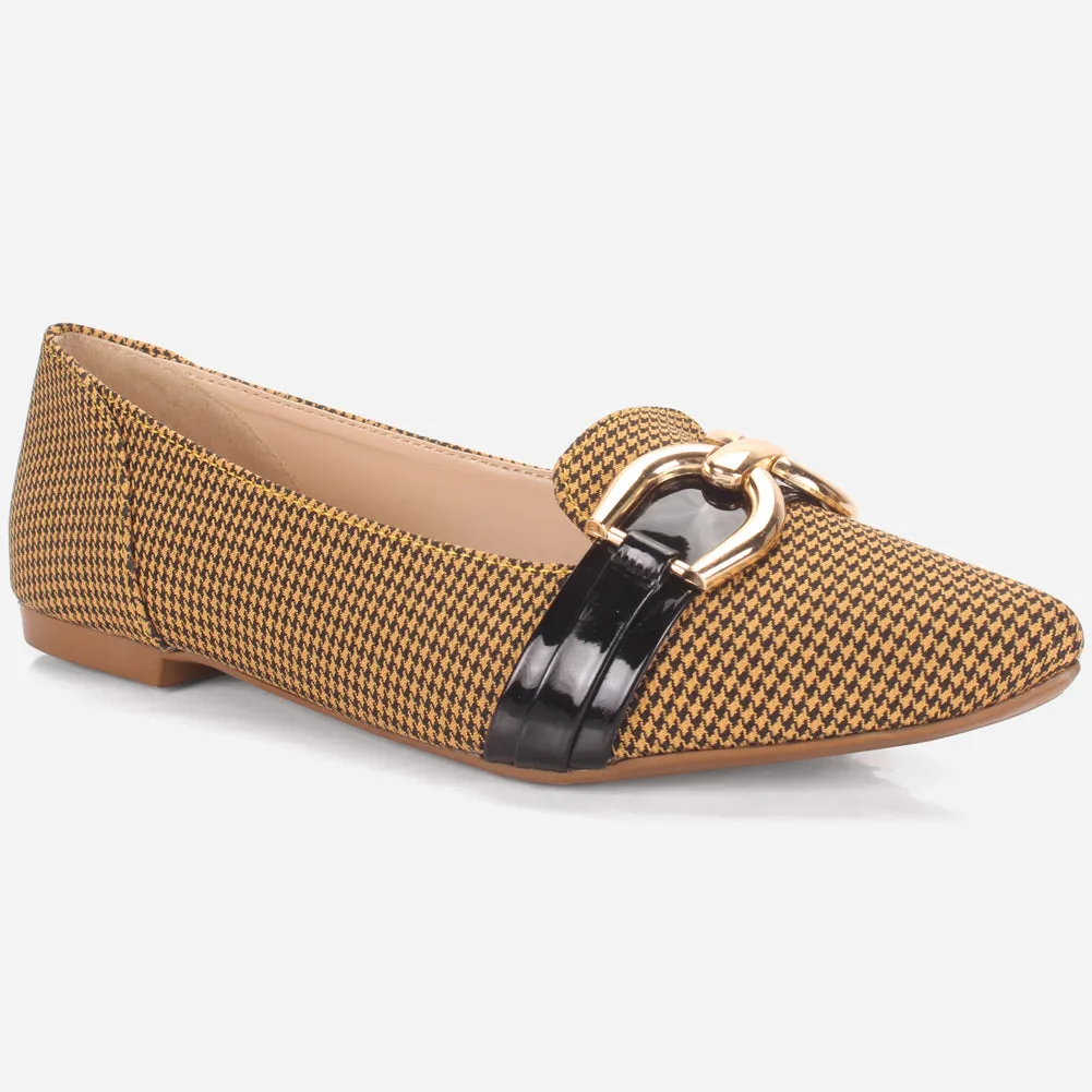 Princess Flat Shoes Women's "FERGIE" Pointed Toe Decorated Flat Pumps