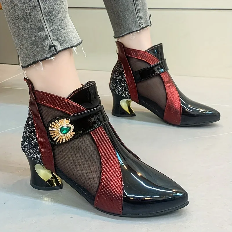 Women's Elegant French Heel Chelsea Pointed Toe Shoes Best Comfort Dress Shoes