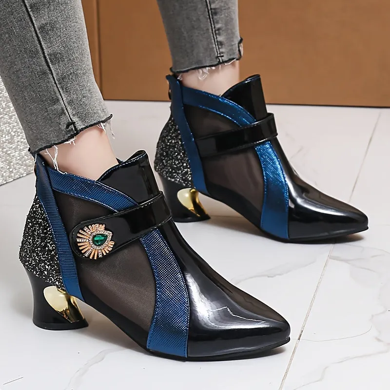 Women's Elegant French Heel Chelsea Pointed Toe Shoes Soft Spot Dress Shoes