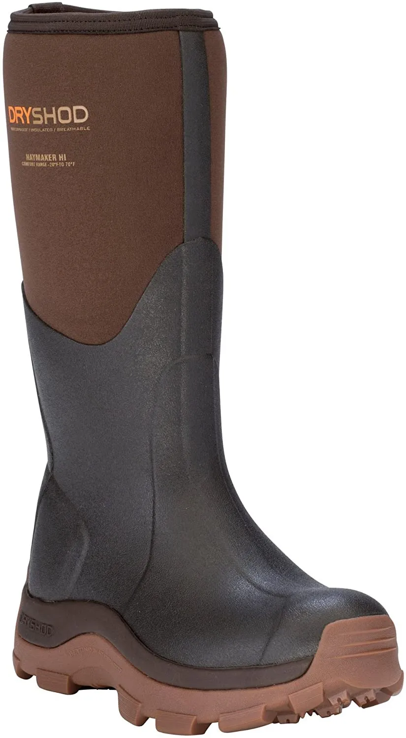 Toddler Rain Boots Dryshod Haymaker Hi Women's Farm Boots, Brown/Peanut
