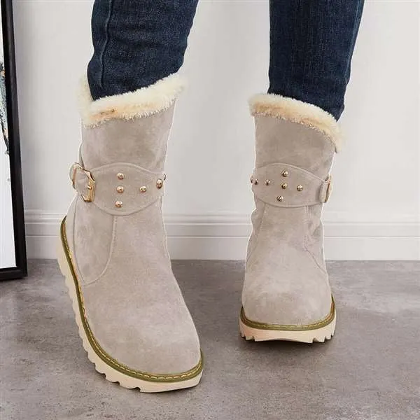 Women Winter Boots Snow Ankle Boots Warm Fur Lined Slip on Booties Denver Snow Boots