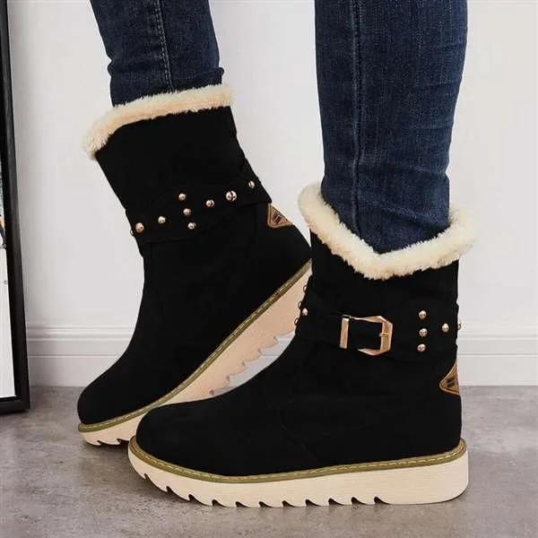 Duluth Trading Snow Boots Women Winter Boots Snow Ankle Boots Warm Fur Lined Slip on Booties