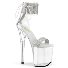 FLAMINGO-827RS Pleaser Clear/Silver Sexy Platform Shoes (Pole Dancing Heels) Best Running Asics Shoes