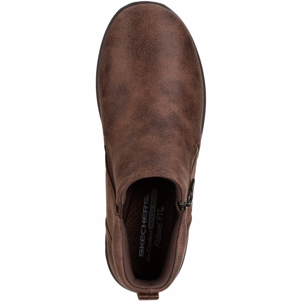 Block Walk Skechers Lovely Vibe Fall In Bloom Ankle Boots