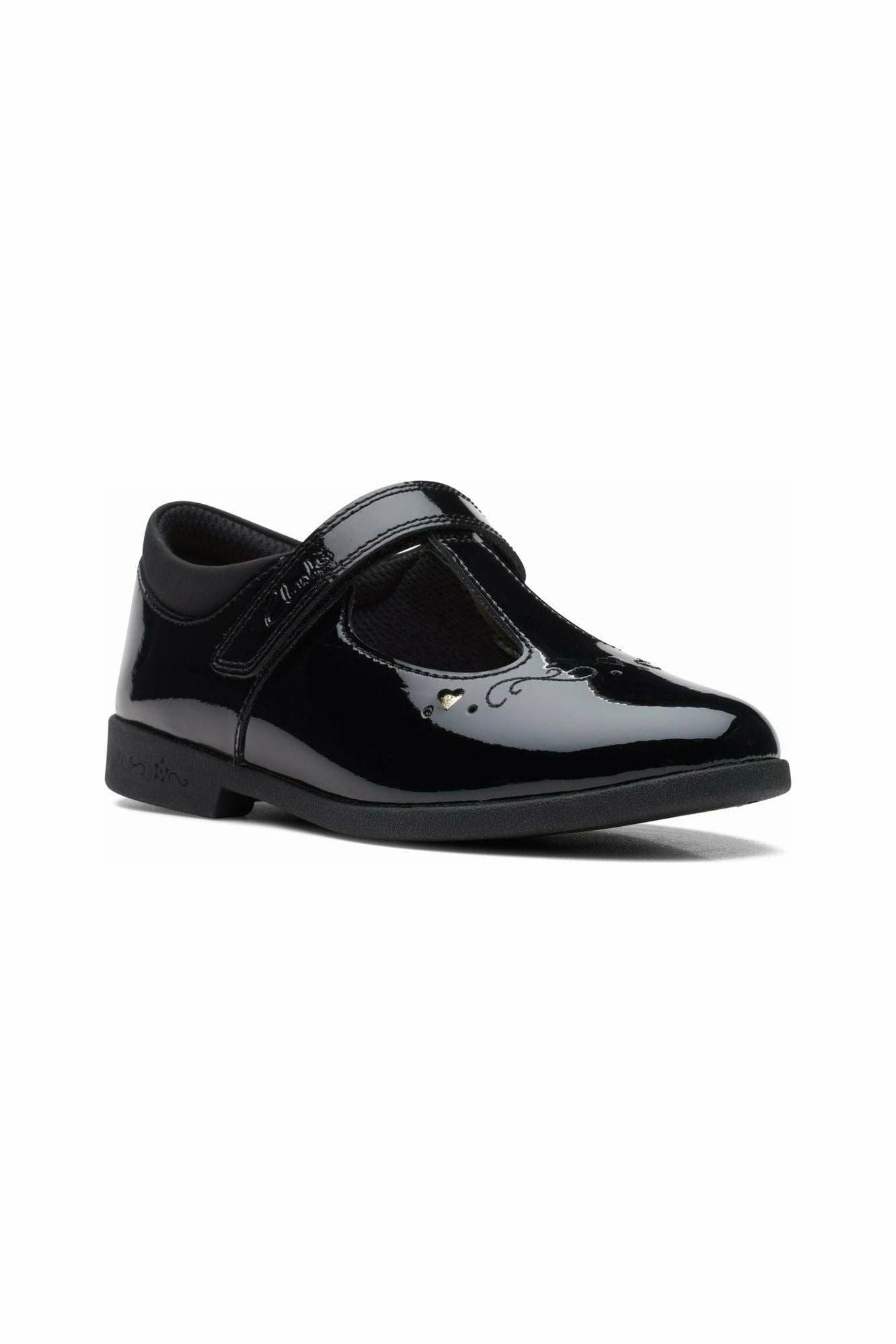 Clarks Magic Step Lo kid black patent Leaf Lane