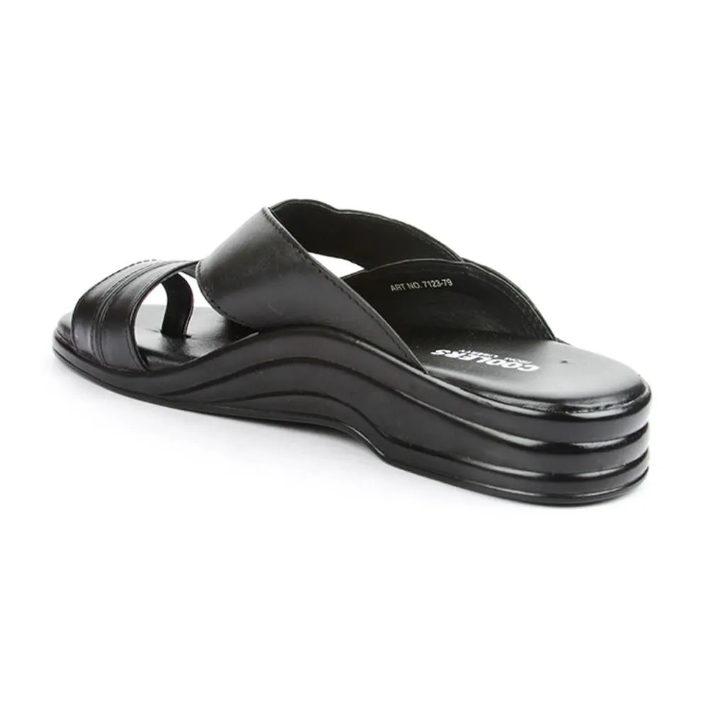 Coolers Casual (Black) Slippers For Men 7123-79 By Liberty Fluffy Leopard Slippers