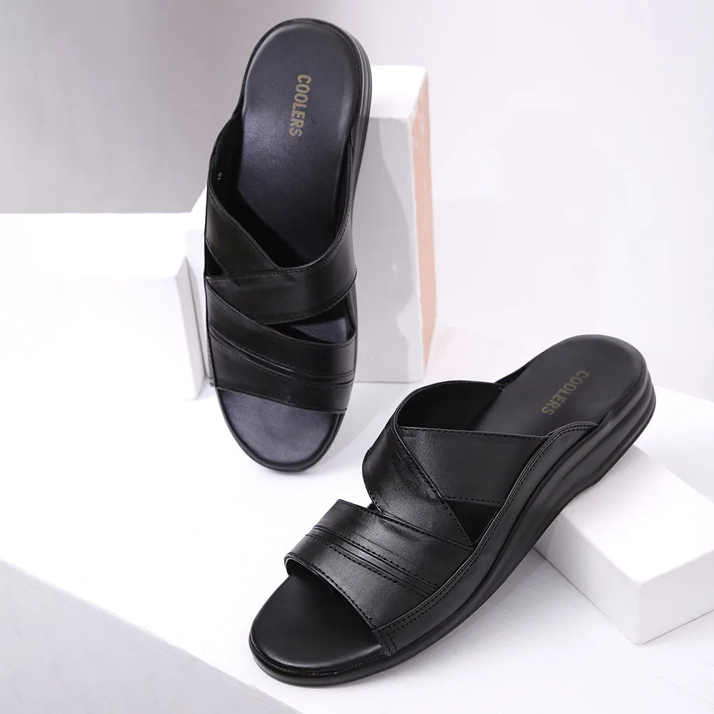 Coolers Casual (Black) Slippers For Men 7123-79 By Liberty Slippers Funny