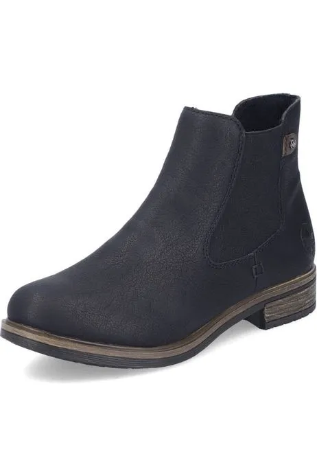 Rieker ladies boots 72254-00 in black Wild Soul ReinforcedHeel