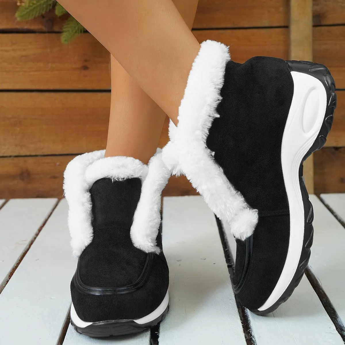 Vintage Snow Boots Winter Shoes For Women Air-cushion Sole Snow Boots