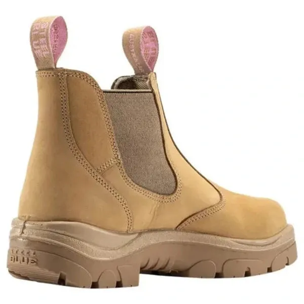 Work Boots Boa Steel Blue Sand Ladies Hobart Soft Toe Elastic Side Safety Boot (510701) (Pre-Order)