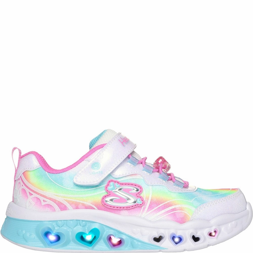 Skechers Flutter Heart Lights - Groovy Swirl Shoe Simple Edge