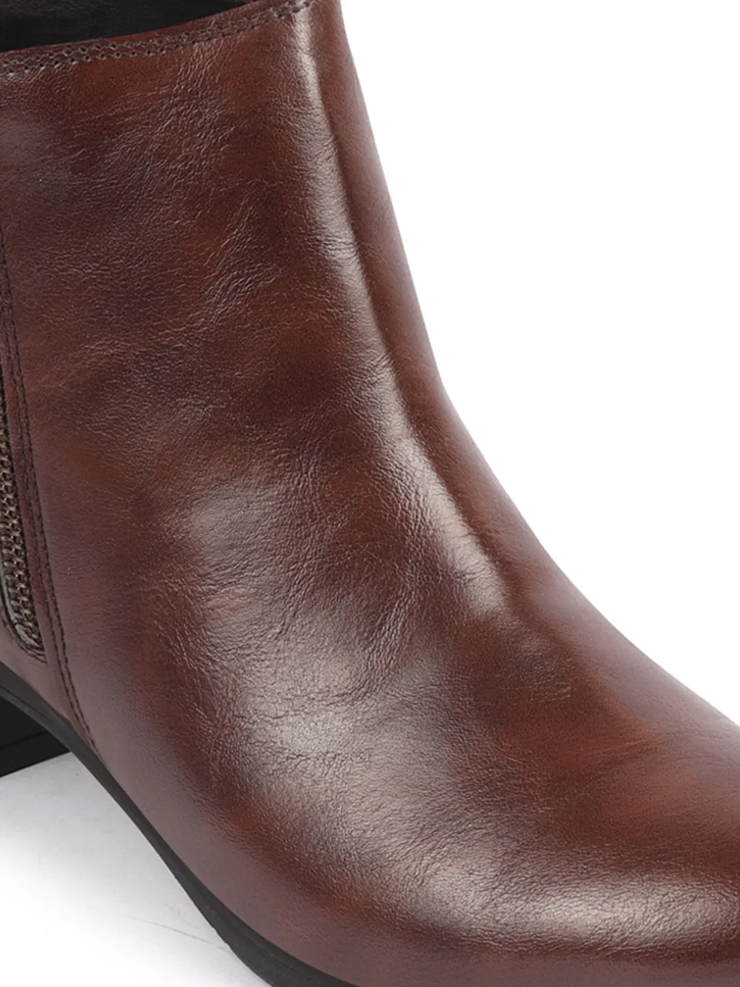 Work Boots In Store Near Me Women Brown Mid Top Flared Heel Side Zipper Winter Classic Boots