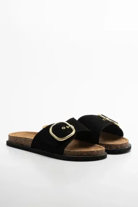 Wedding Flat Sandals Sandal Blac k
