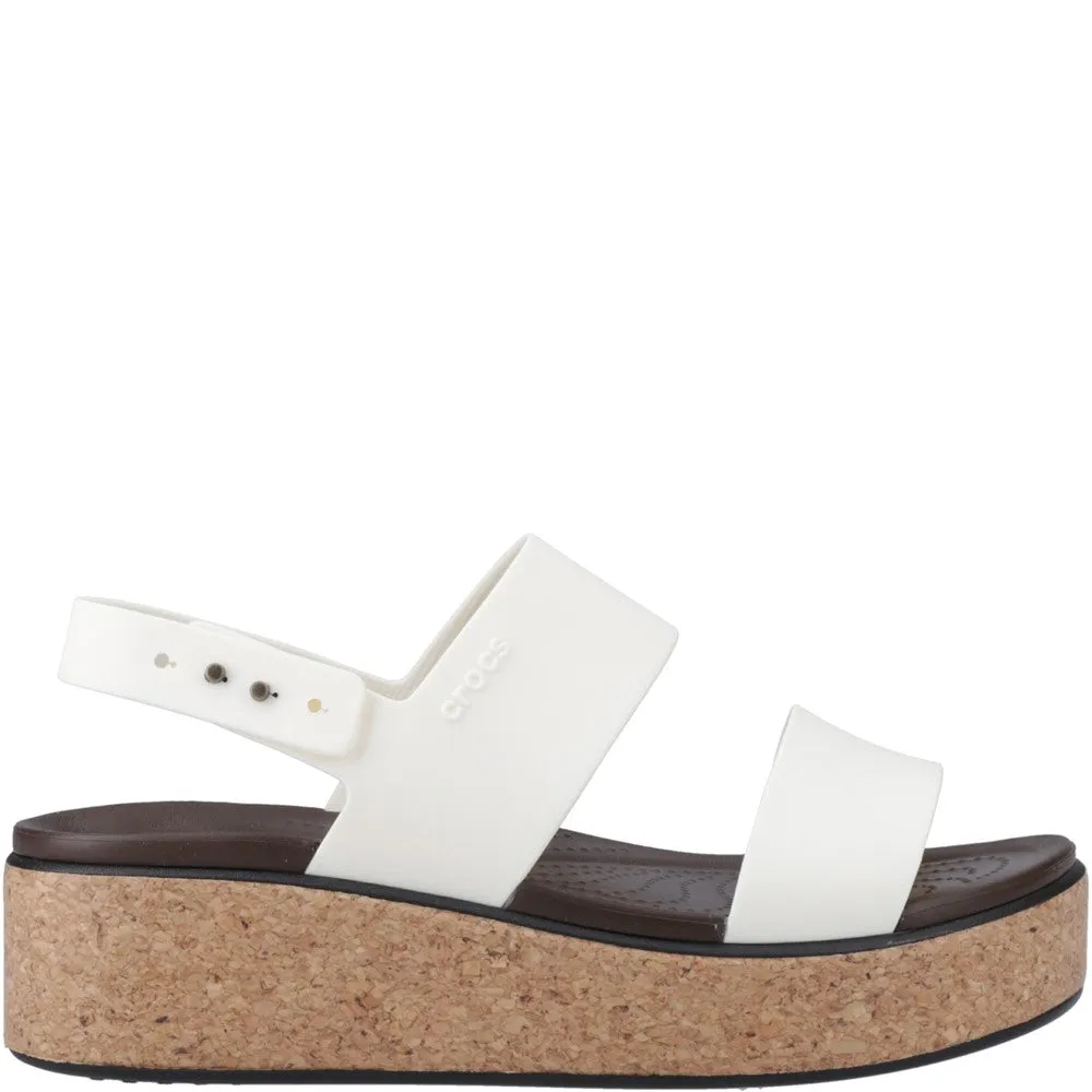 Crocs Brooklyn Cork Low Wedge Stretchable Material