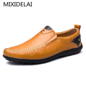 Loafers With Jeans MIXIDELAI Fashion Casual Driving Shoes Genuine Leather Loafers Men Shoes 2019 New Men Loafers Luxury Flats Shoes Men Chaussure