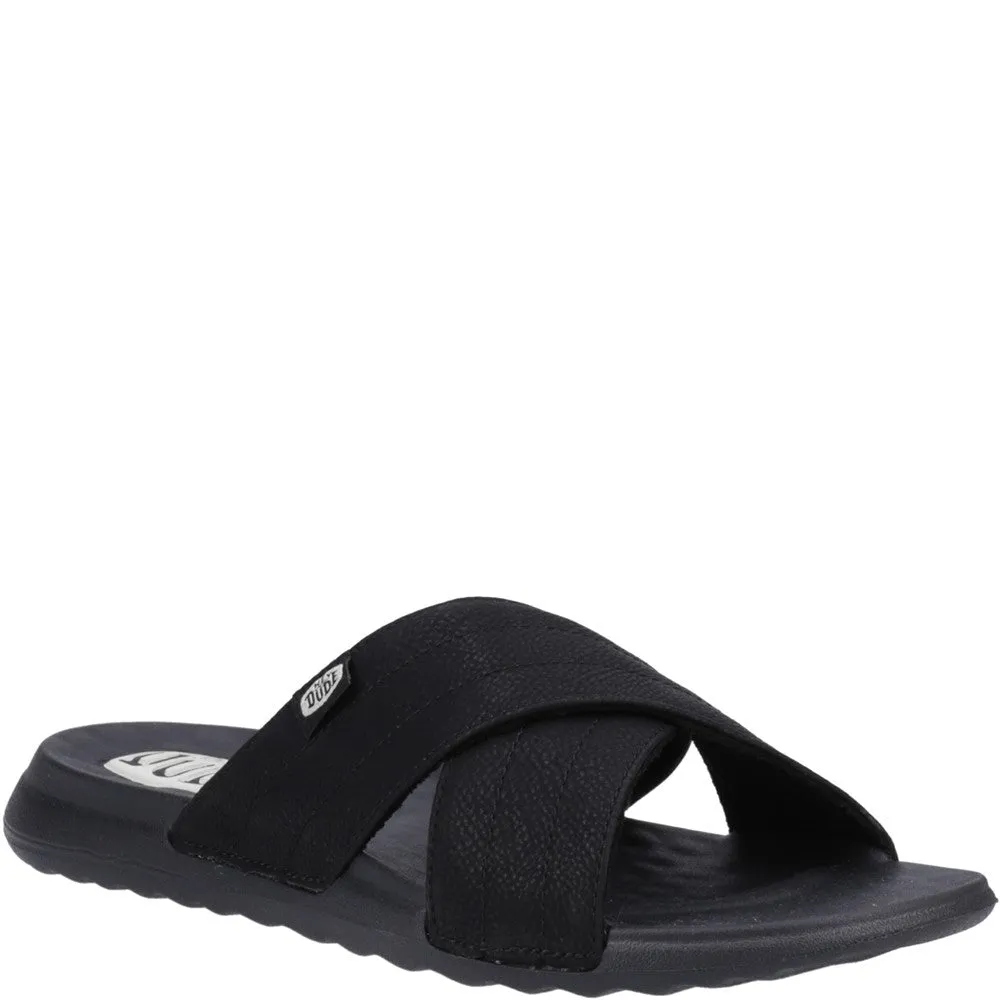 HEYDUDE Christi Slide Distressed Sandal Soft Material Heel Freedom