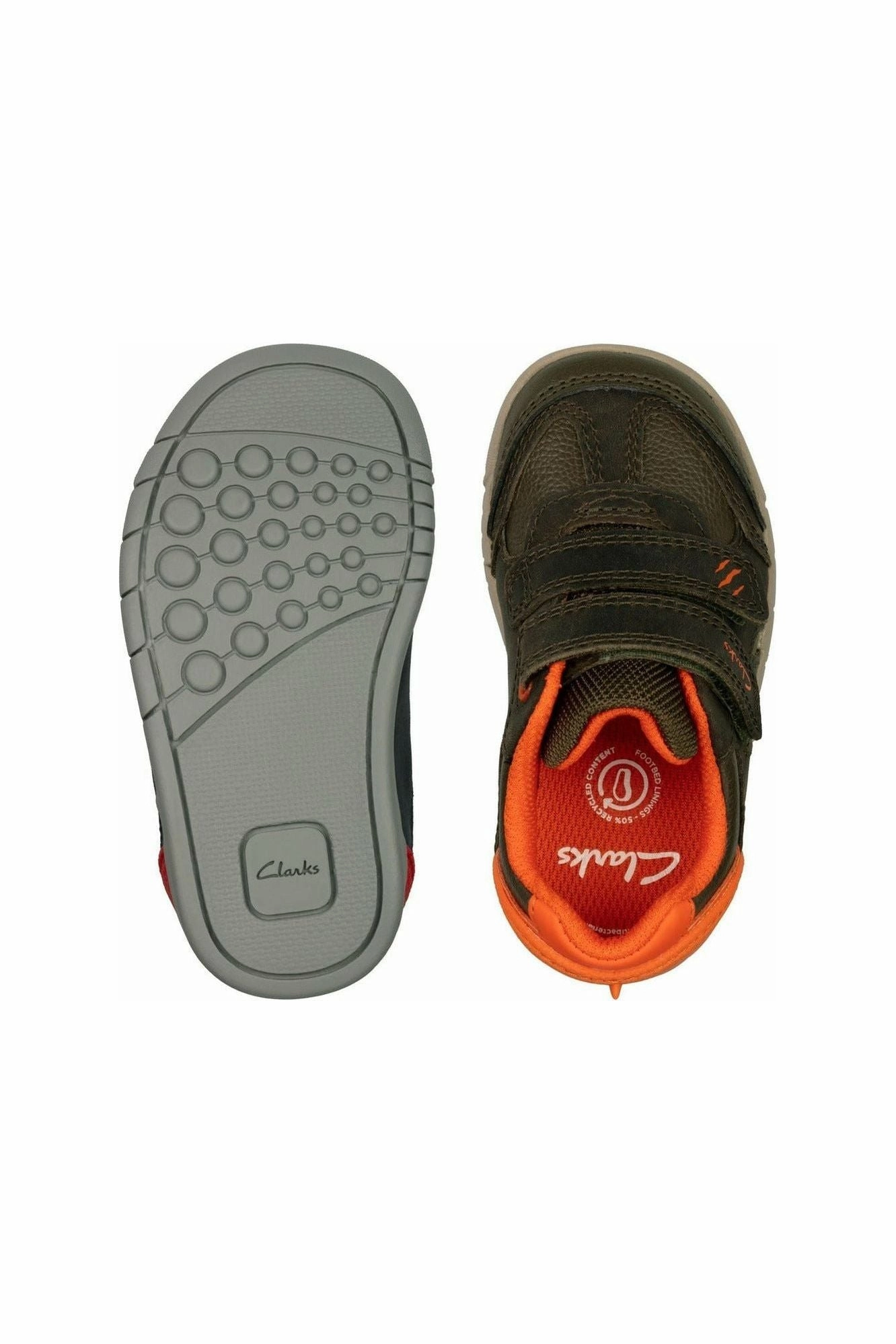 Roll Up Clarks Rex Play Toddler Khaki Leather