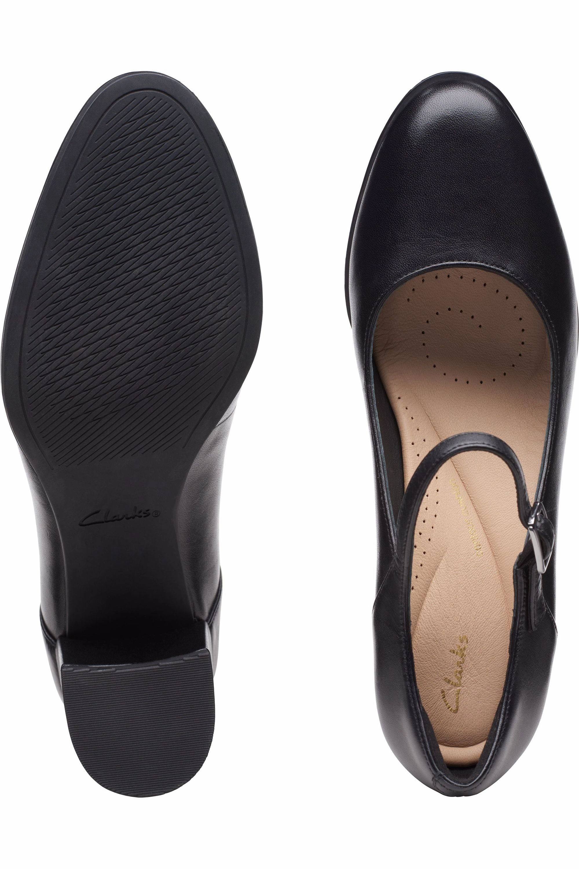 Clarks Freva55 Strap in black leather fitness shoes Anti Bacterial