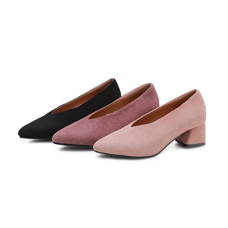 Jcpenney High Heel Shoes Women's Pointed Toe Suede High Heeled Chunky Heels Pumps