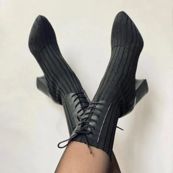 Adidas Harden Stepback 3 Basketball Shoe Women's Casual Flyknit Lace-Up Elastic Block Heel Boots 37558462S