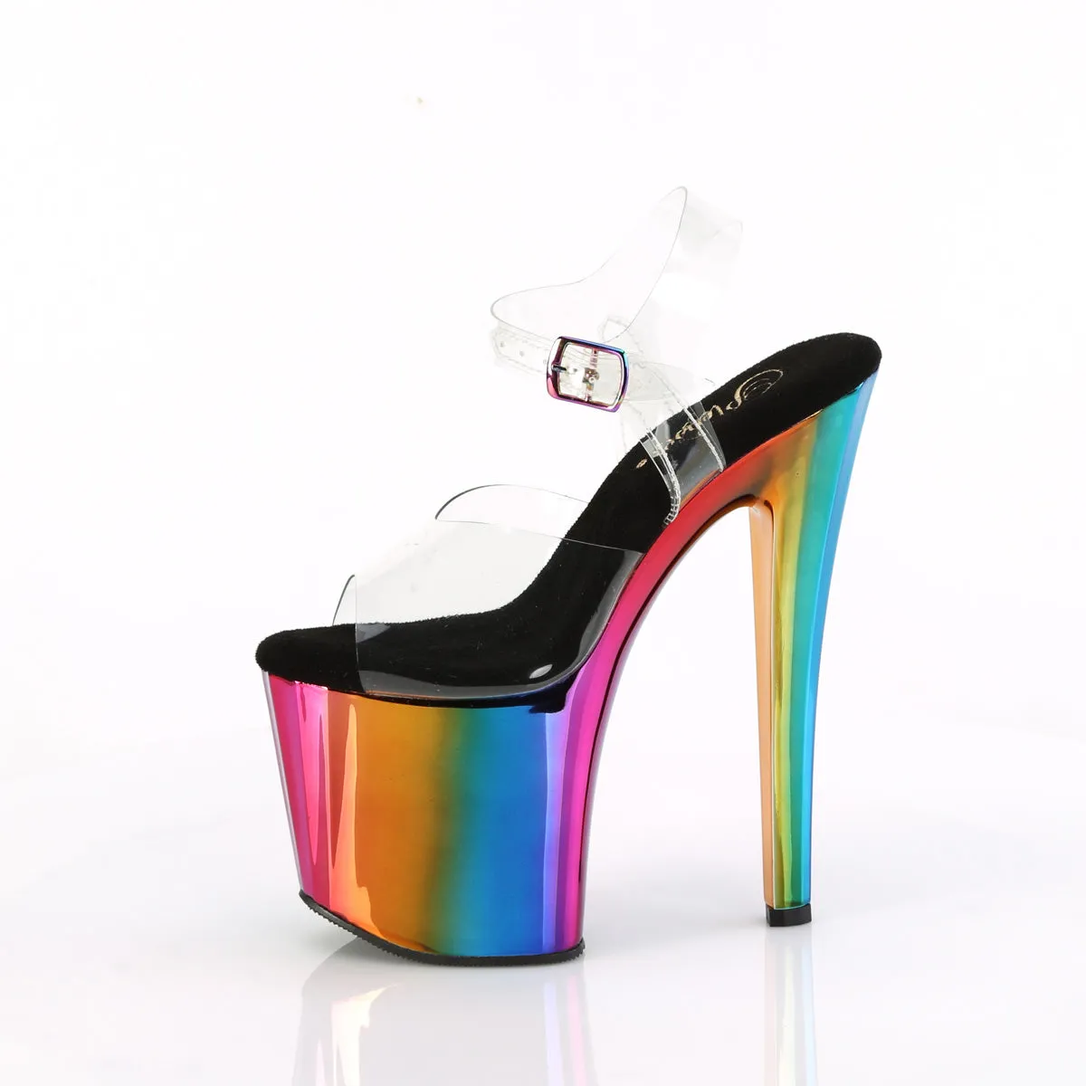 ENCHANT-708RC Pleaser Clear/Rainbow Chrome Sexy Platform Shoes (Pole Dancing Heels) Tiger Asics Running Shoes