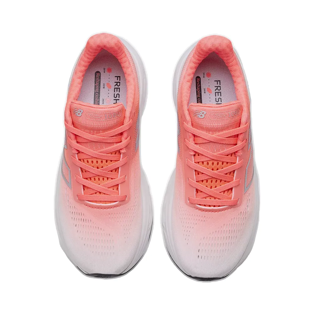 New Balance Women's Fresh Foam X 1080v14 Sneaker in Urgent Red with Silver Metallic and Light Silver Metallic