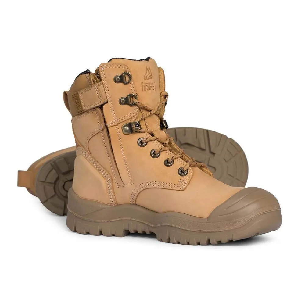 Mongrel 561050 High Leg Zipsider Scuff Cap Work Boots - Wheat Best Way To Deodorize Work Boots