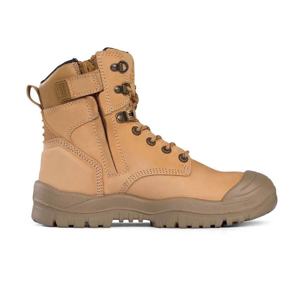 Cowboy Work Boots Comfortable Mongrel 561050 High Leg Zipsider Scuff Cap Work Boots - Wheat