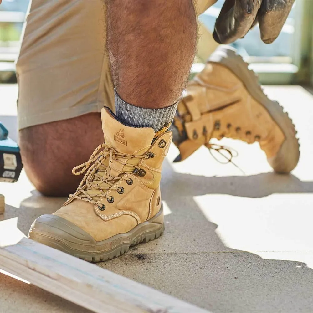Mongrel 561050 High Leg Zipsider Scuff Cap Work Boots - Wheat Work Boots Omaha Nebraska