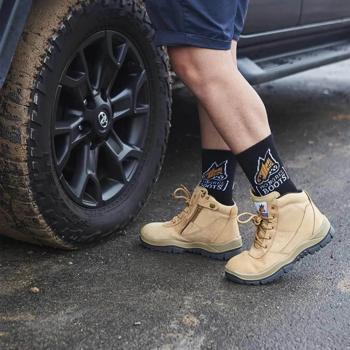 Mongrel 261050 Zipsider Safety Steel Toe Work Boots - Wheat Eco Work Boots