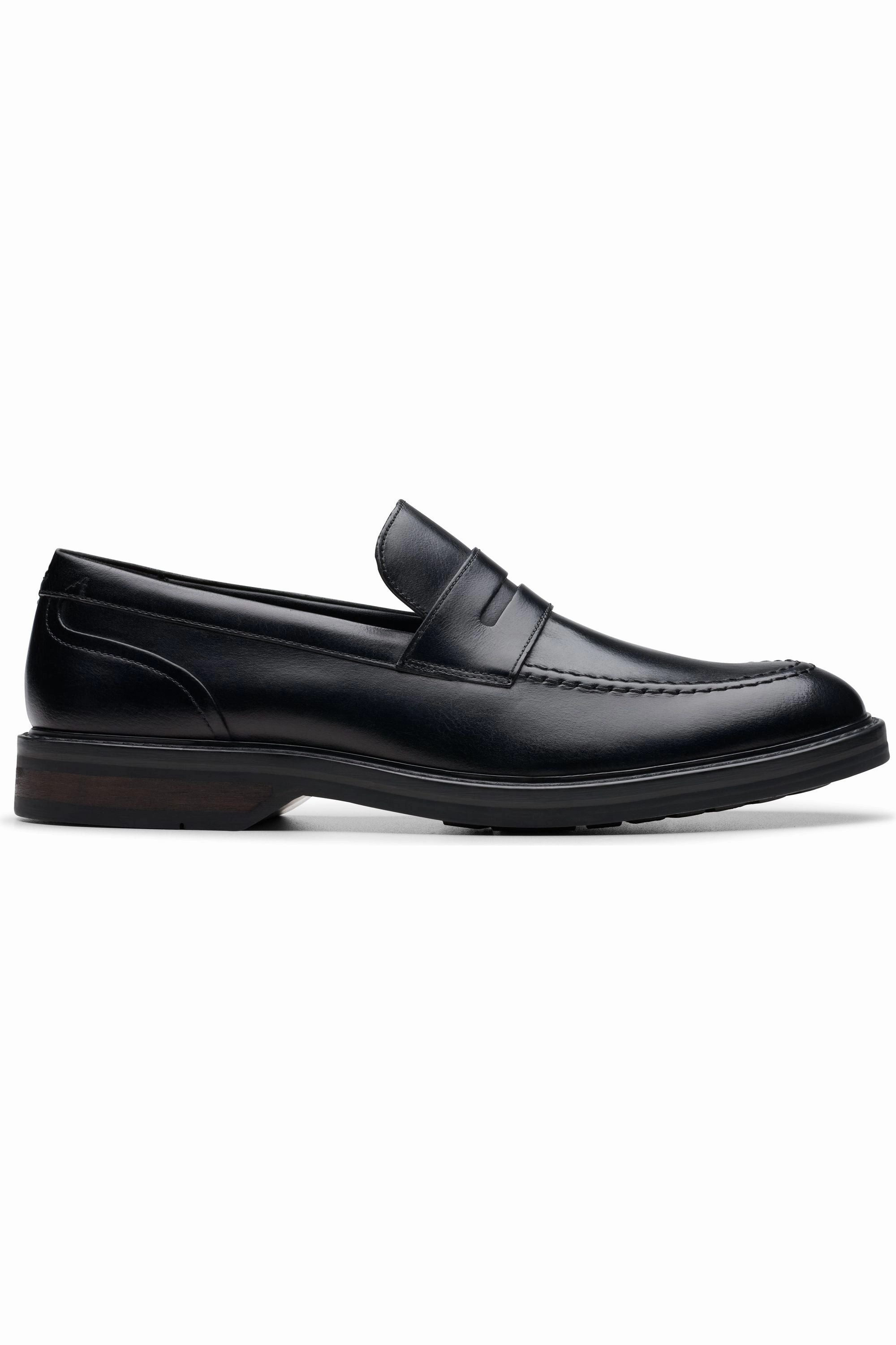 Modern Design Work Ready Clarks Aldwin Step in Black Leather