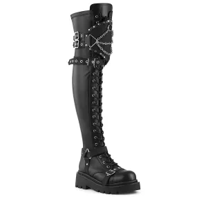 RENEGADE-320 DemoniaCult Black Stretch Vegan Leather Sexy Women's Over-the-Knee Boots (Alternative Footwear) Swift Run Adidas Shoes