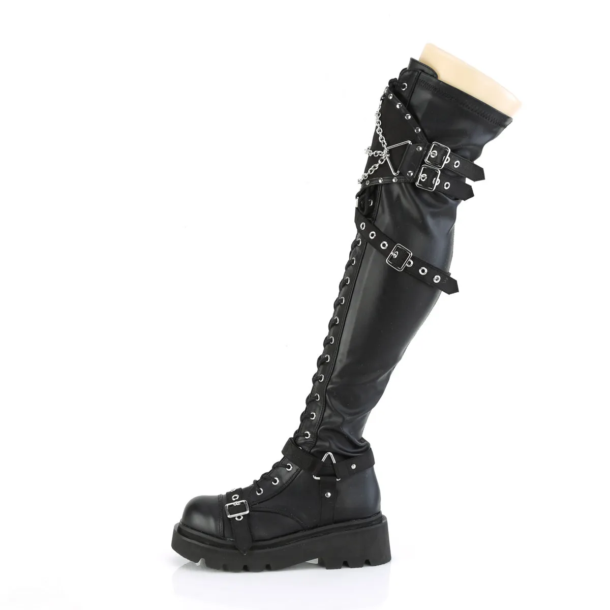 RENEGADE-320 DemoniaCult Black Stretch Vegan Leather Sexy Women's Over-the-Knee Boots (Alternative Footwear) Adidas Country Og X Liberty London Shoes