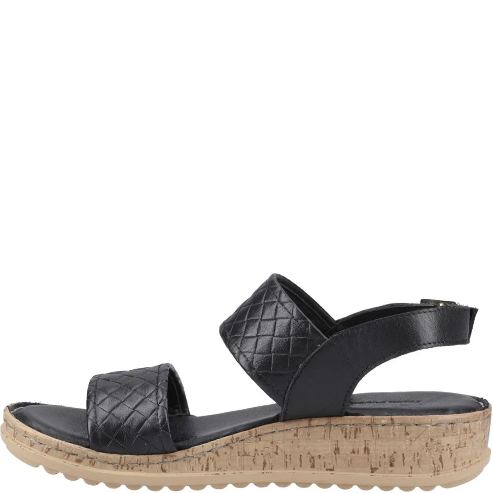 Heel Ease Hush Puppies Ebony Wide Fit Sandal