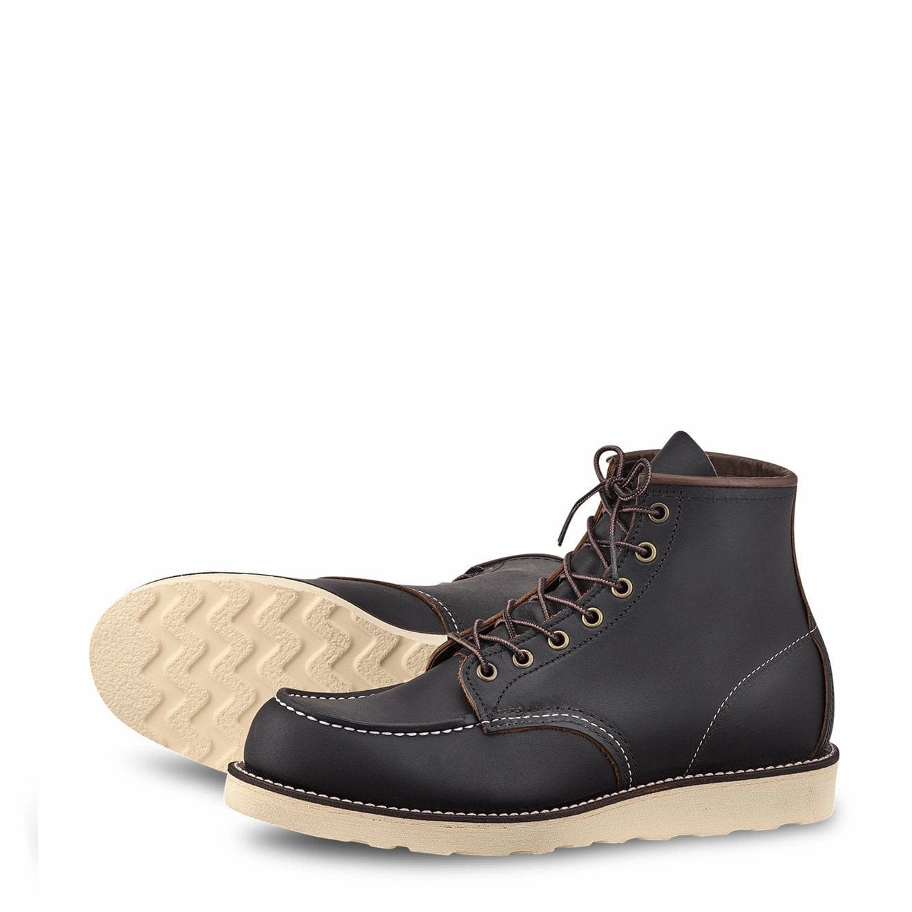 No Laces Red Wing 6-inch Classic Moc Boot Black Prairie