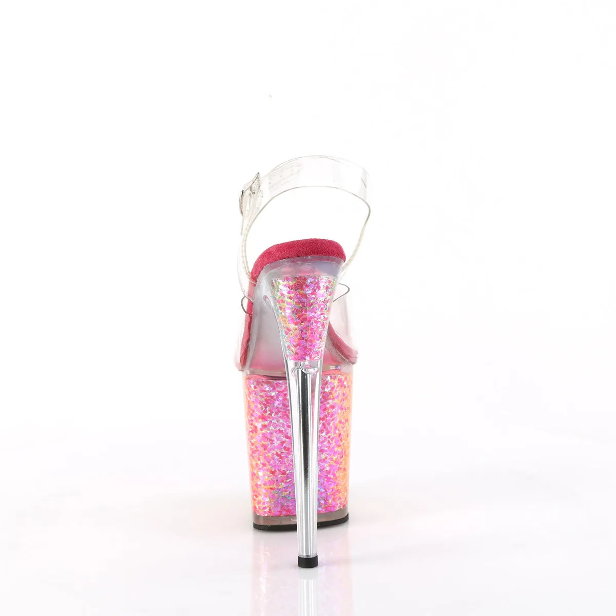 FLAMINGO-808RG-02 Pleaser Clear/Rainbow Confetti Sexy Platform Shoes (Pole Dancing Heels) Asics Wide Fit Running Shoes
