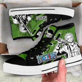 Roronoa Zoro High Top Shoes OP Custom Anime Sneakers Mix Manga Asics Running Shoes Category