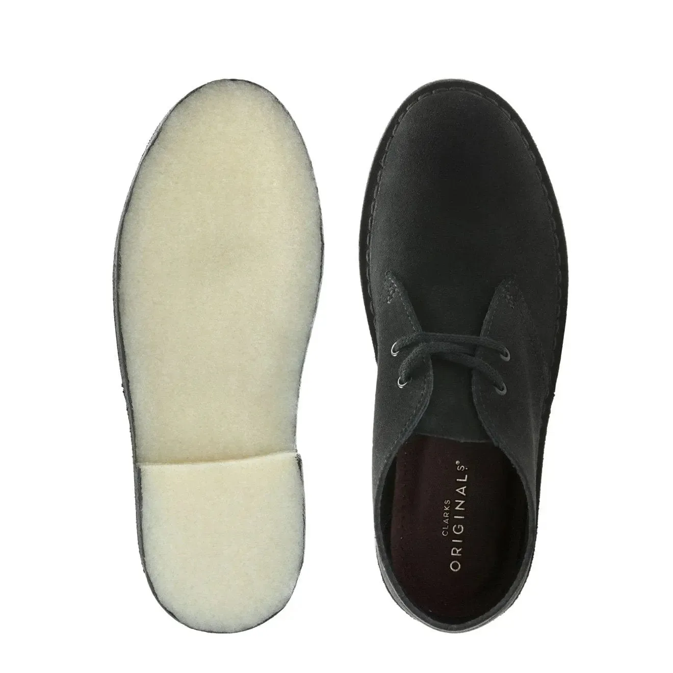 Footbed Clarks Originals Womens Desert Boot Black Suede