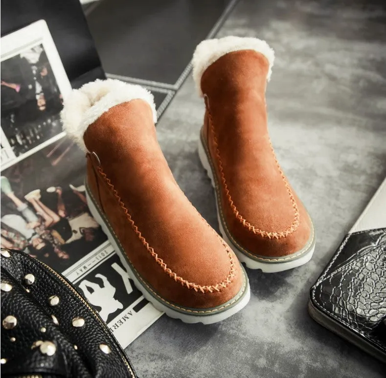 Ugg Short Snow Boots Women Fashion Casual Fur Lining Ankle Snow Short Boots