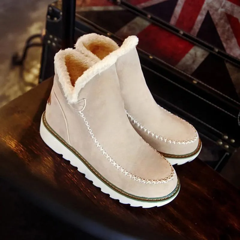 Women Fashion Casual Fur Lining Ankle Snow Short Boots Bogs Whiteout Boot Snow