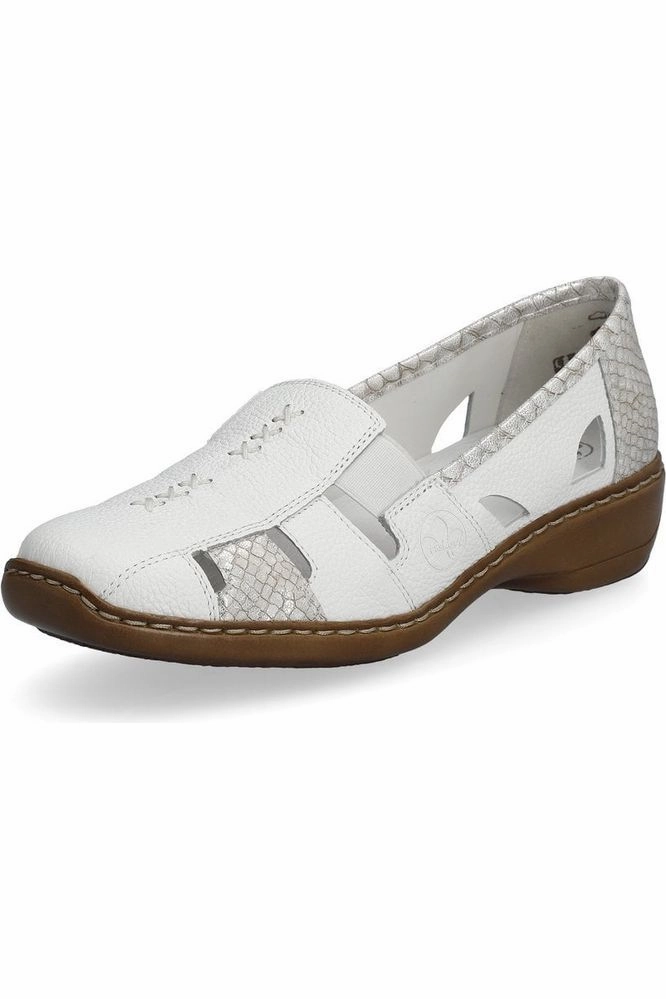 Indoor Comfort Gentle Grip Rieker Ladies shoes 41385-80 White