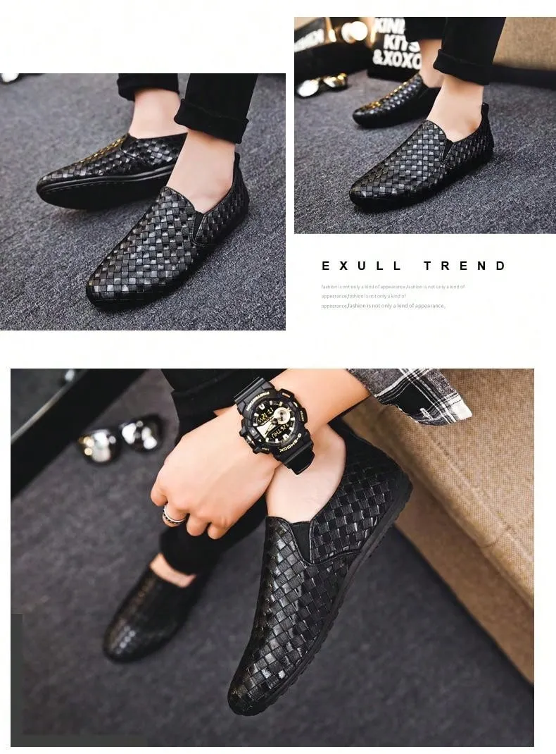 Asics Gel Lyte V Sanze Knit Shoes Men's Black Leather Slip-On Loafers, Casual Flat Shoes, Dress Shoes (Please Order 1 Size Up)