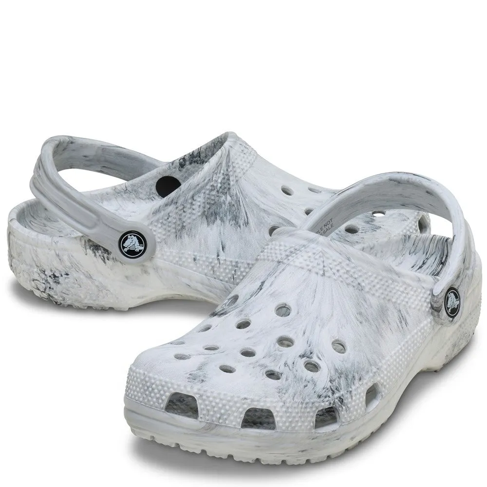 Crocs Unisex Classic Marbled Clog Bare Foot