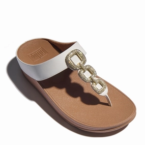 Comfort Steps Instant Sandals Fit Women's FitFlop, Fino Crystal Chain Toe-Post Sandal